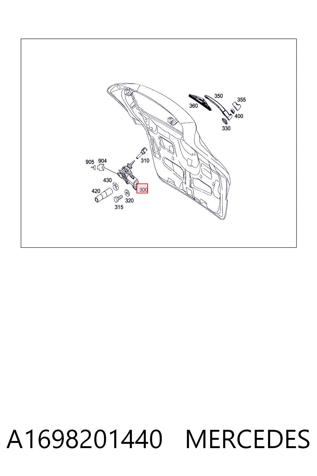 A1698201440 Mercedes Моторчик заднього двірника