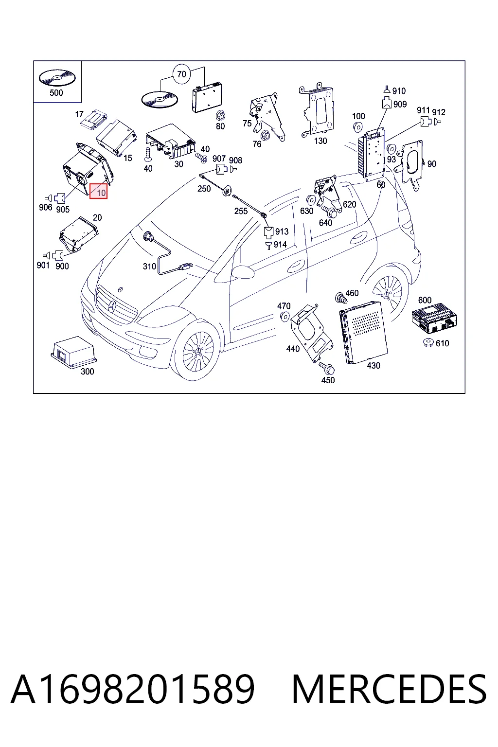 Магнітола (радіо AM/FM) Mercedes B мінівен (W245) (2005 - 2011) ціна, від 44.35 USD