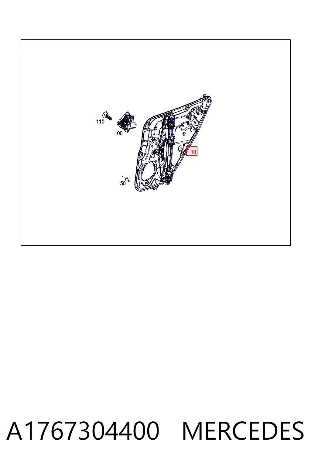 A1767304400 Mercedes Склопідйомник задніх правих дверей
