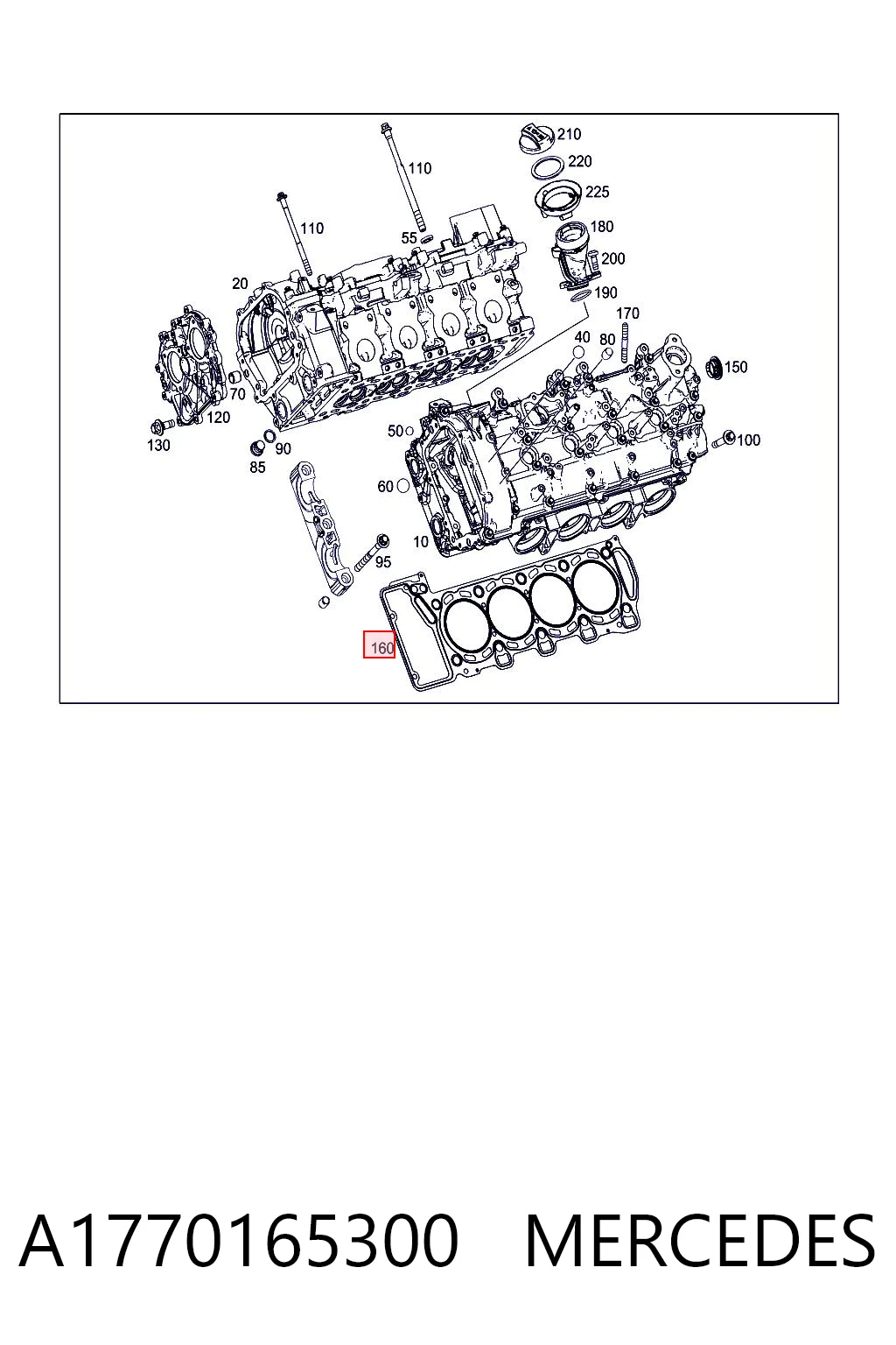 A1770165300 Mercedes Прокладка головки блоку циліндрів (ГБЦ), ліва