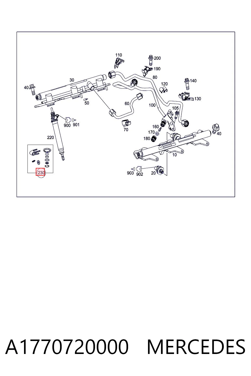 A1770720000 Mercedes Ремкомплект форсунки