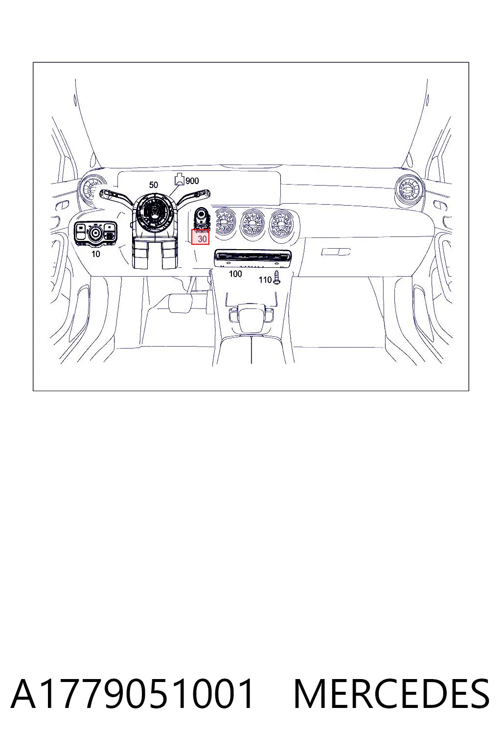 A1779051001 Mercedes Кнопка запуску двигуна