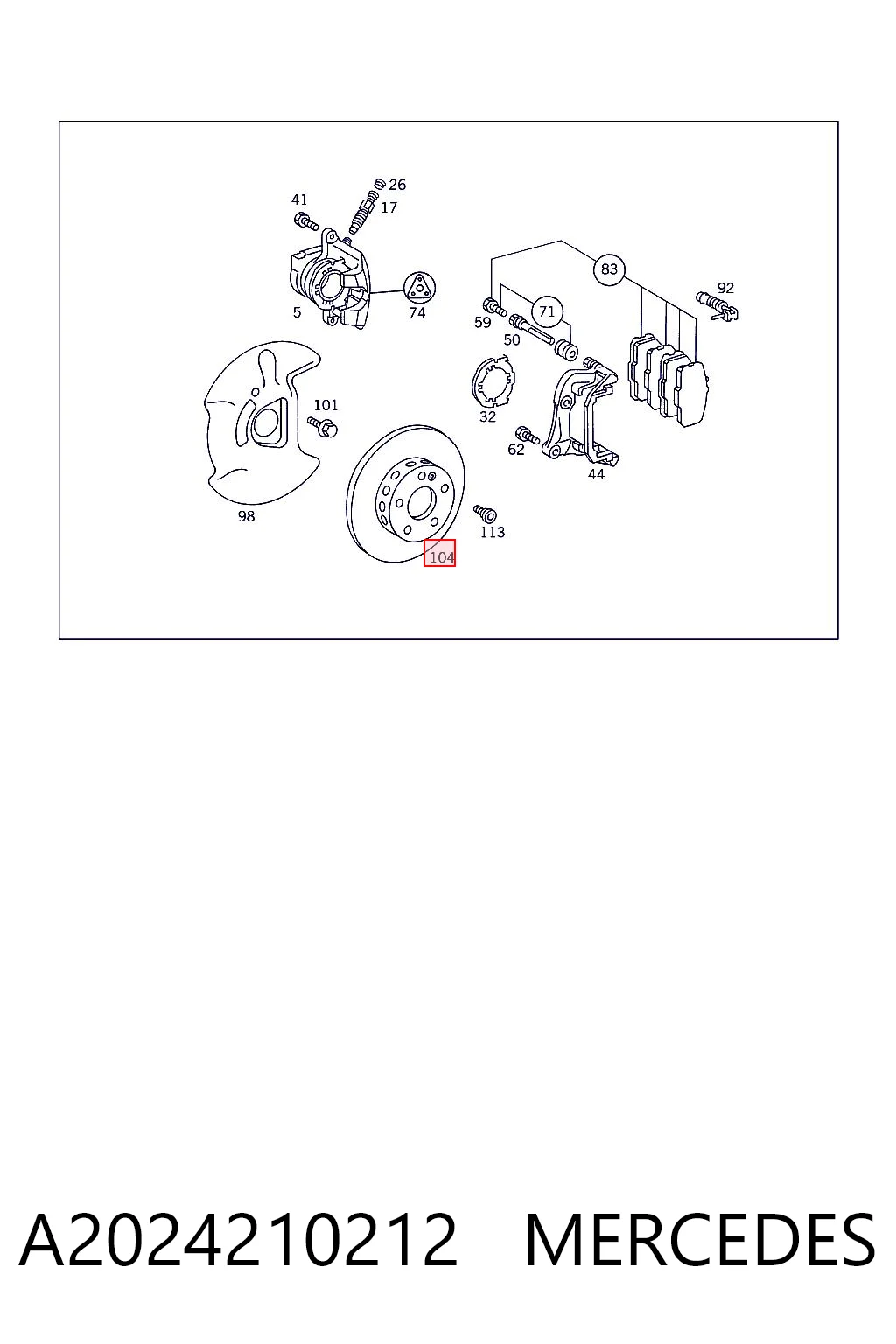 A2024210212 Mercedes Гальмо дискове переднє