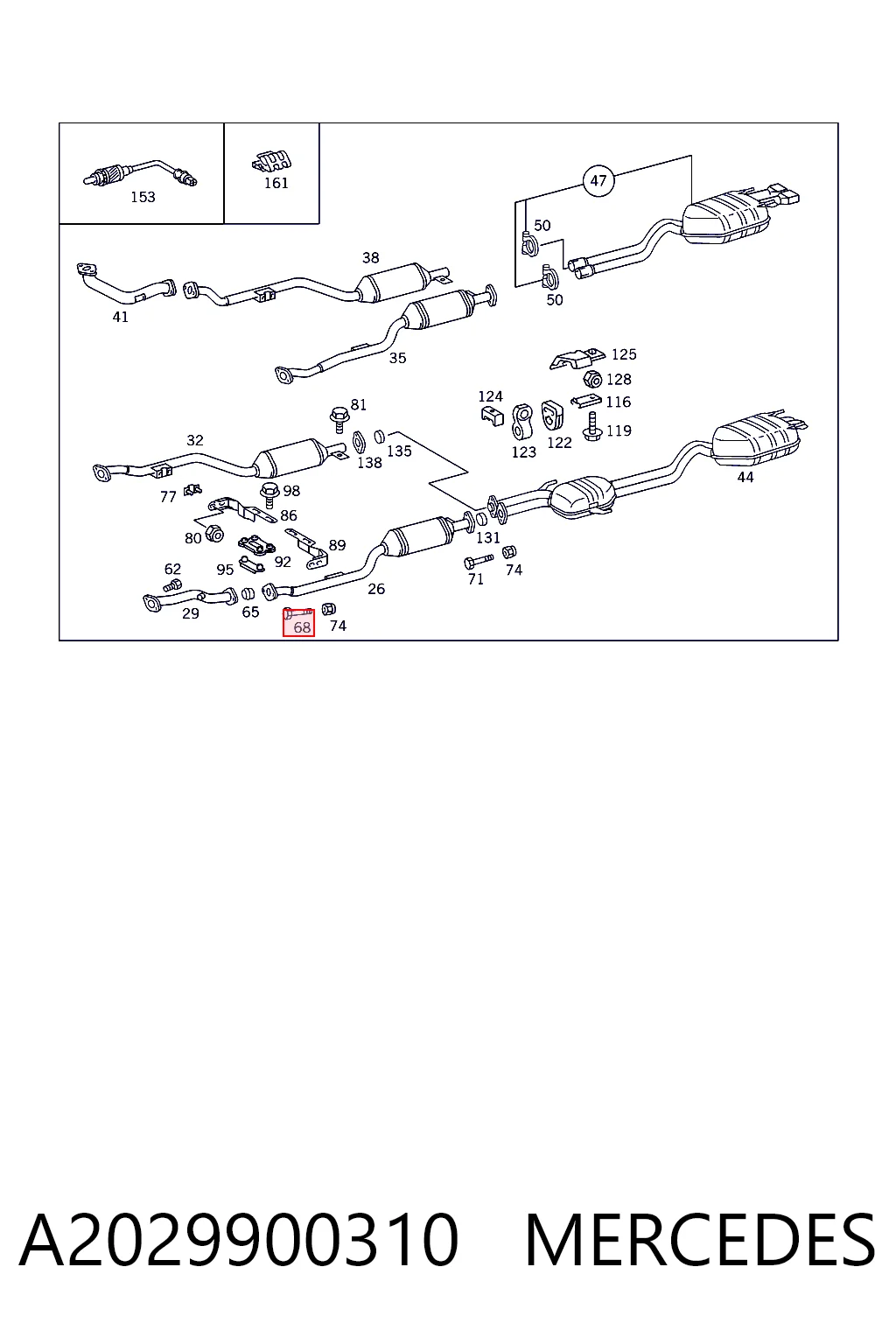A910143008017 Mercedes Болт вихлопної системи (глушника)