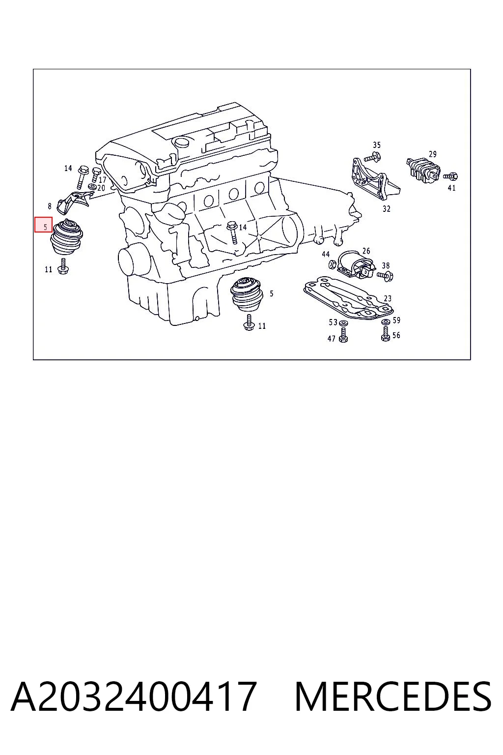A2032400417 Mercedes Ліва опора двигуна