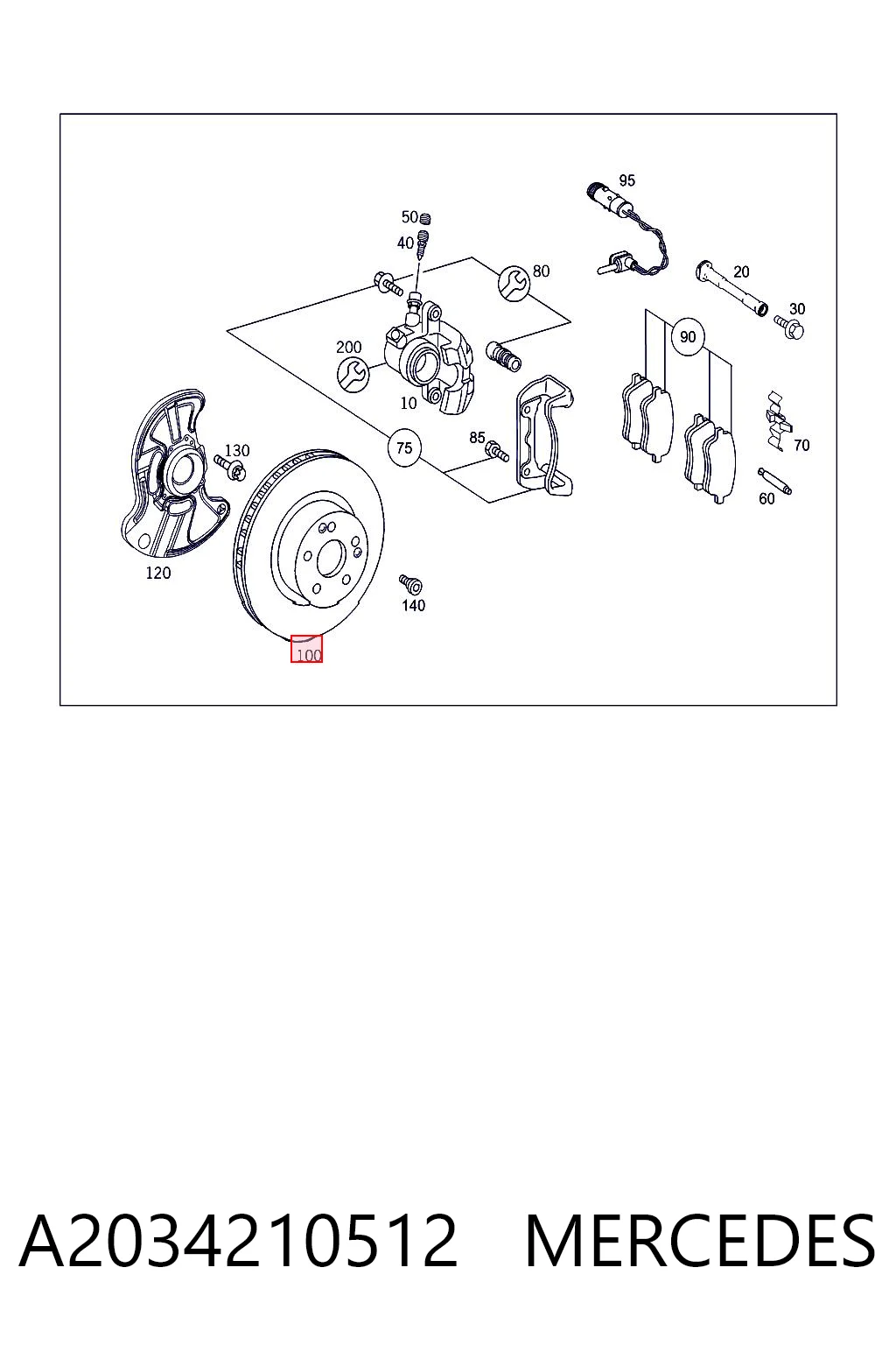 A2034210512 Mercedes Гальмо дискове переднє
