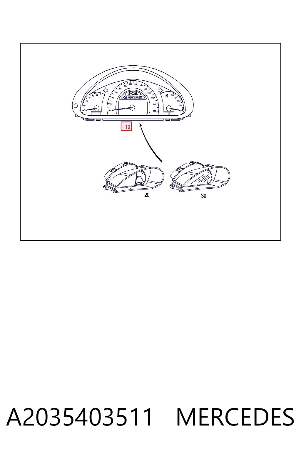 A2035403511 Mercedes Панель приладів