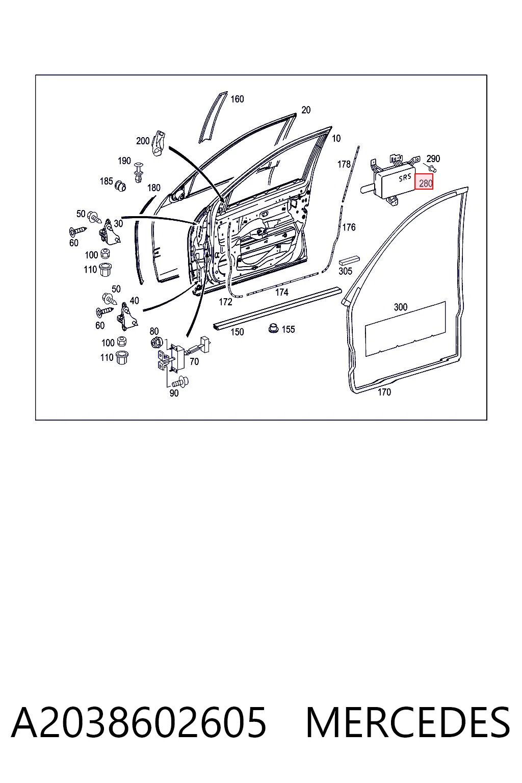 Купити 30320418C TRW Подушка безпеки (AIRBAG) передньої двері правої