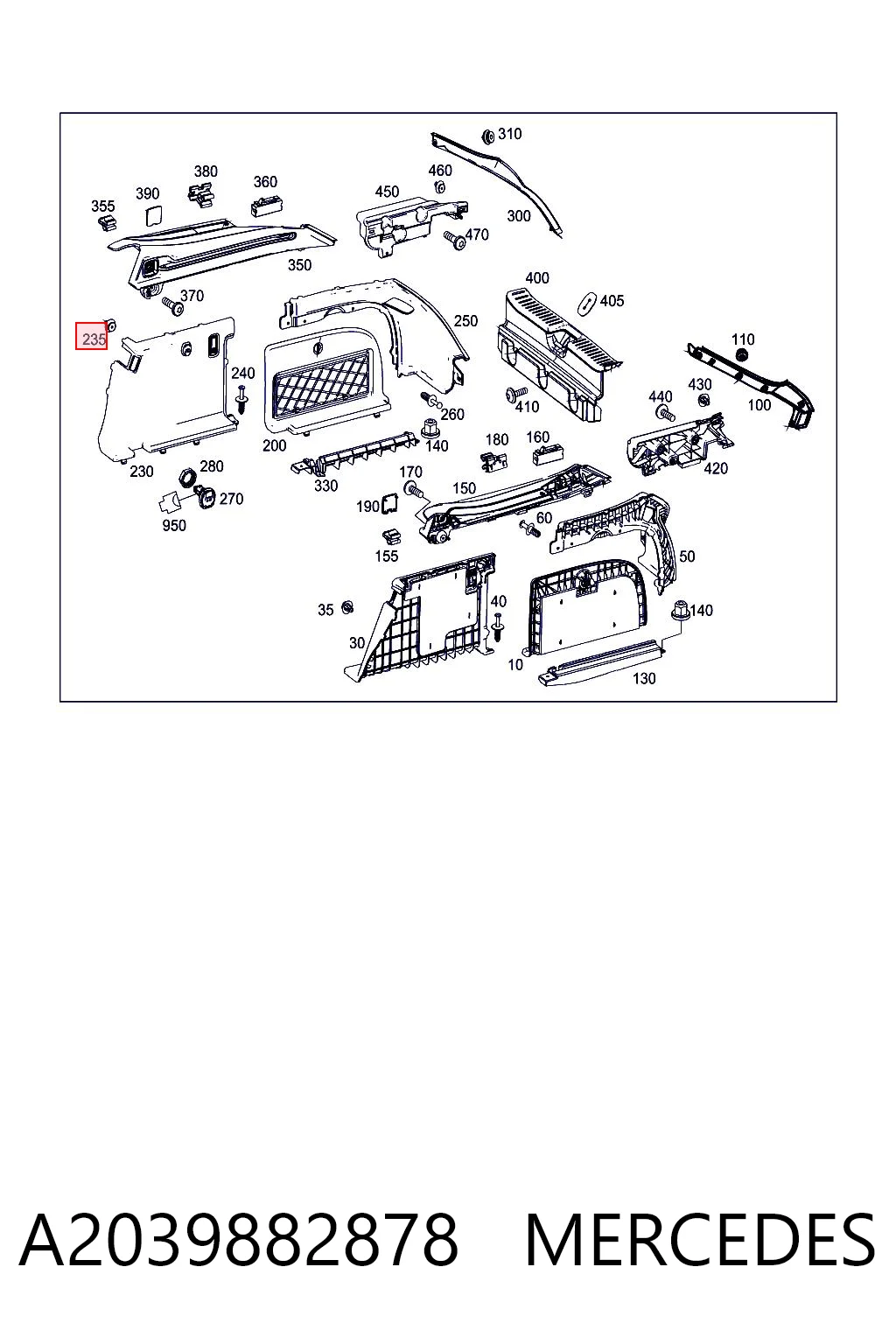A2039882878 Mercedes Кріплення глушника заднє