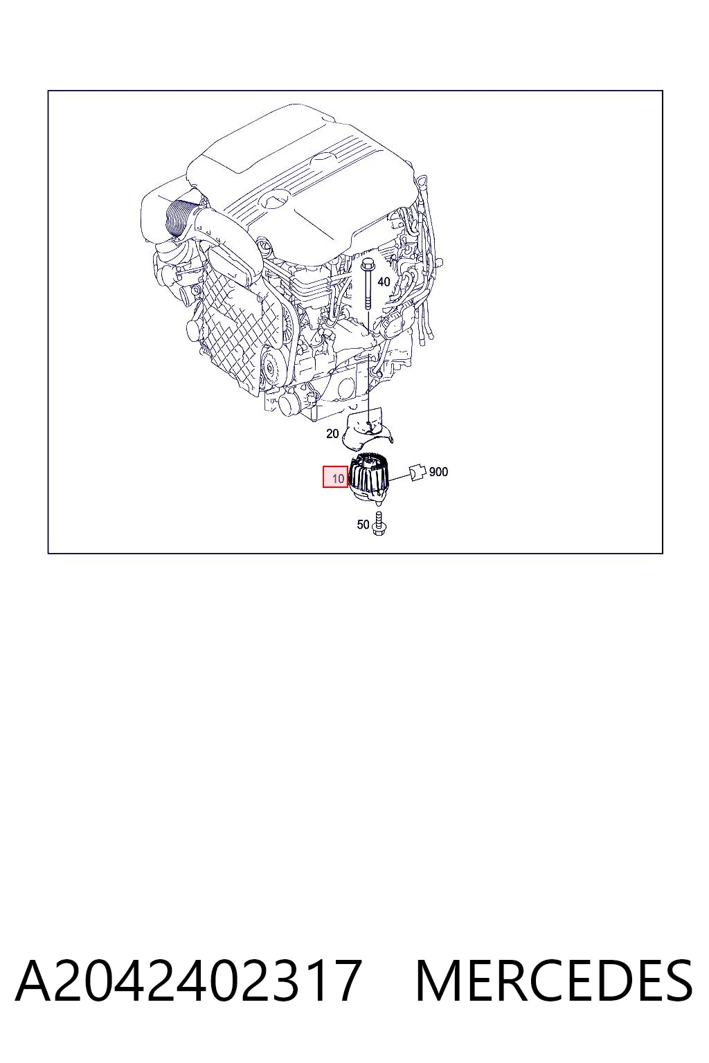 A2042402317 Mercedes Подушка (опора) двигуна, ліва/права