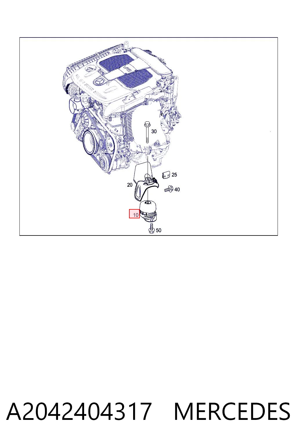 A2042404317 Mercedes Подушка передньої опори двигуна