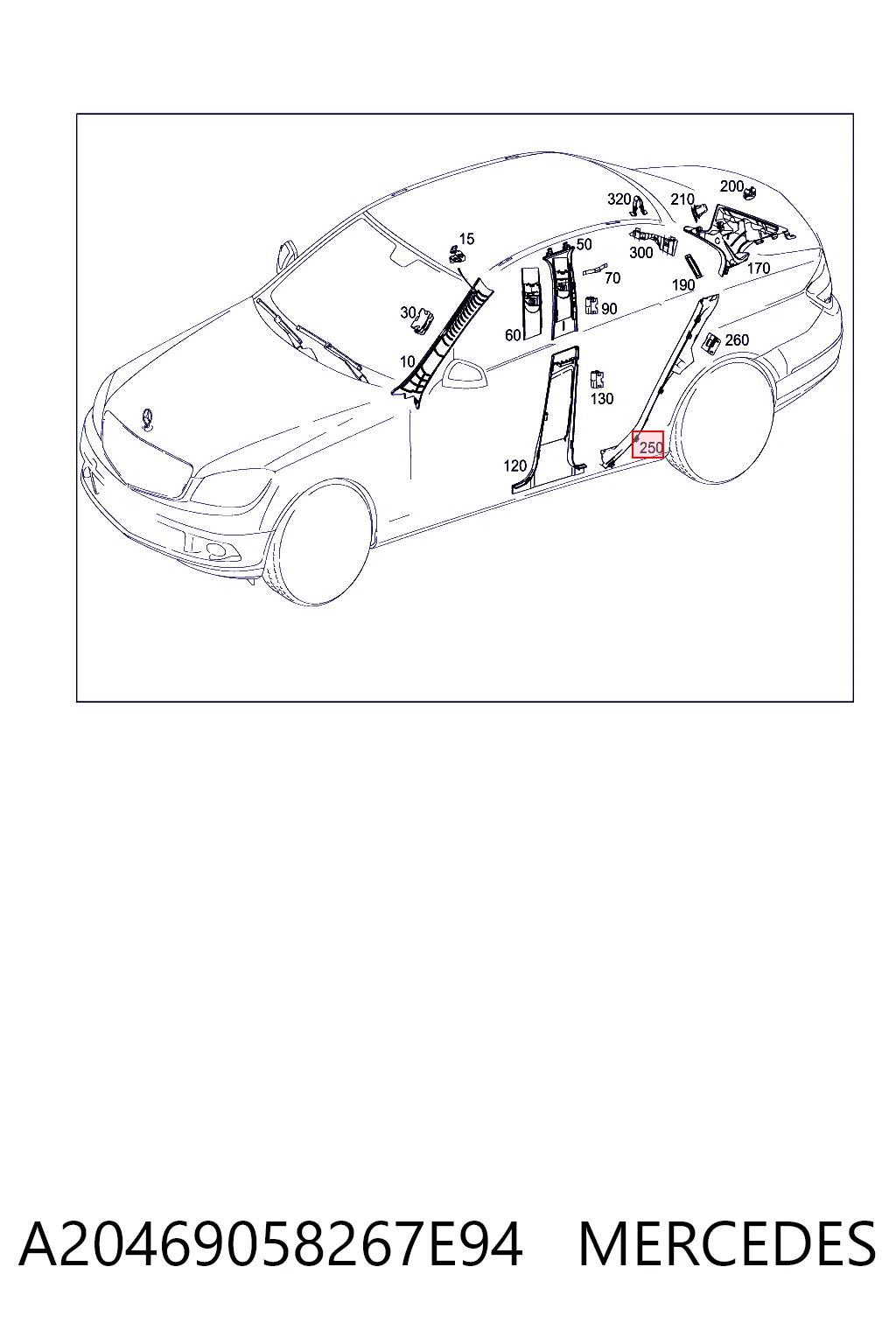 Купити A2046905826 Mercedes 