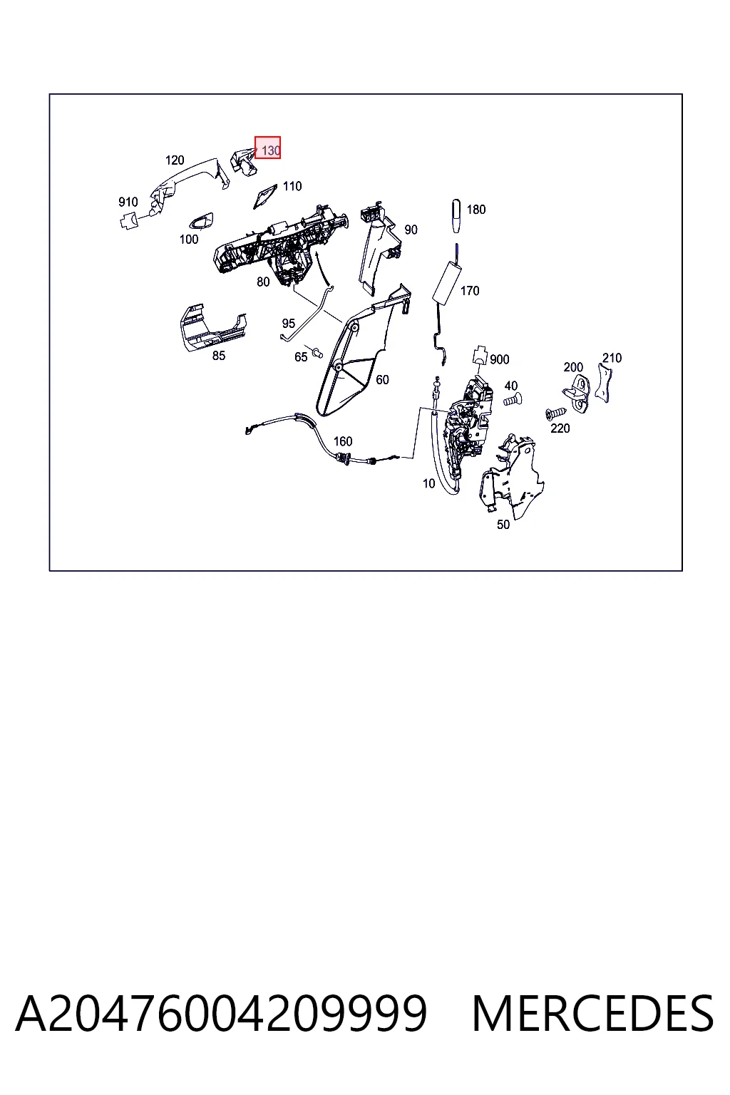 A2047600420649775 Mercedes Кришка ручки зовнішніх дверей задніх правих