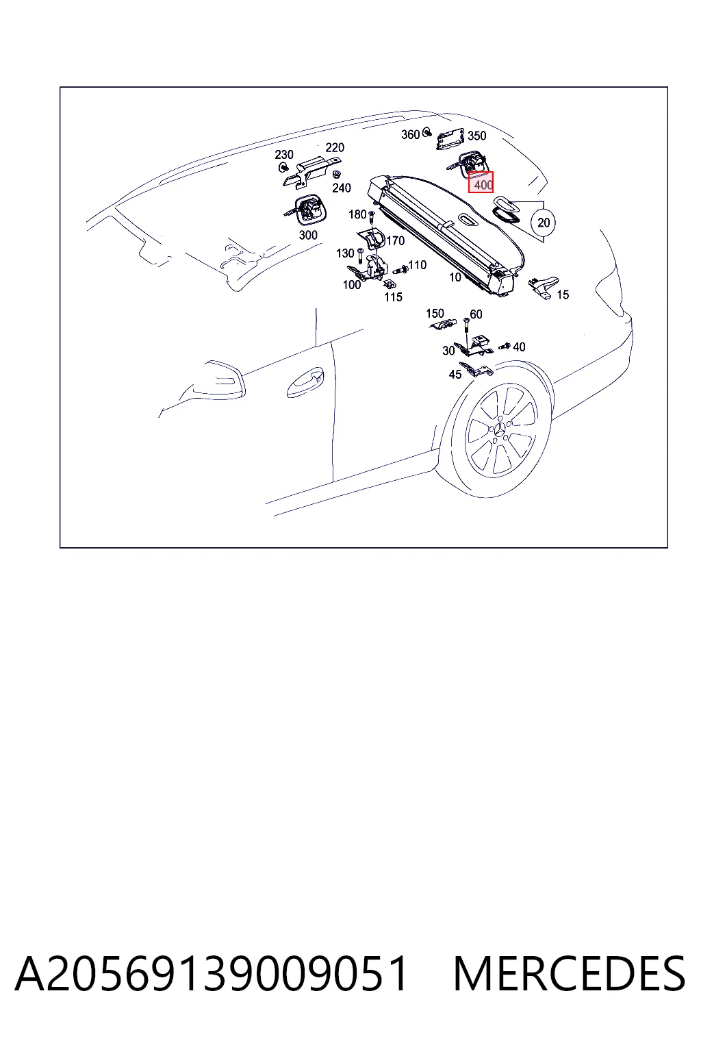  Mercedes A2056913900 ціна, від 19.00 USD