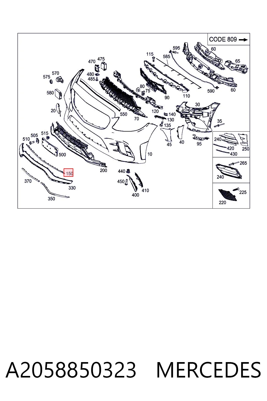 Накладка бампера переднього FPS 4643915 ціна, від 27.92 USD