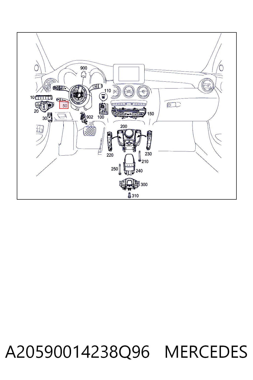 A2059001423 Mercedes Перемикач підрульовий