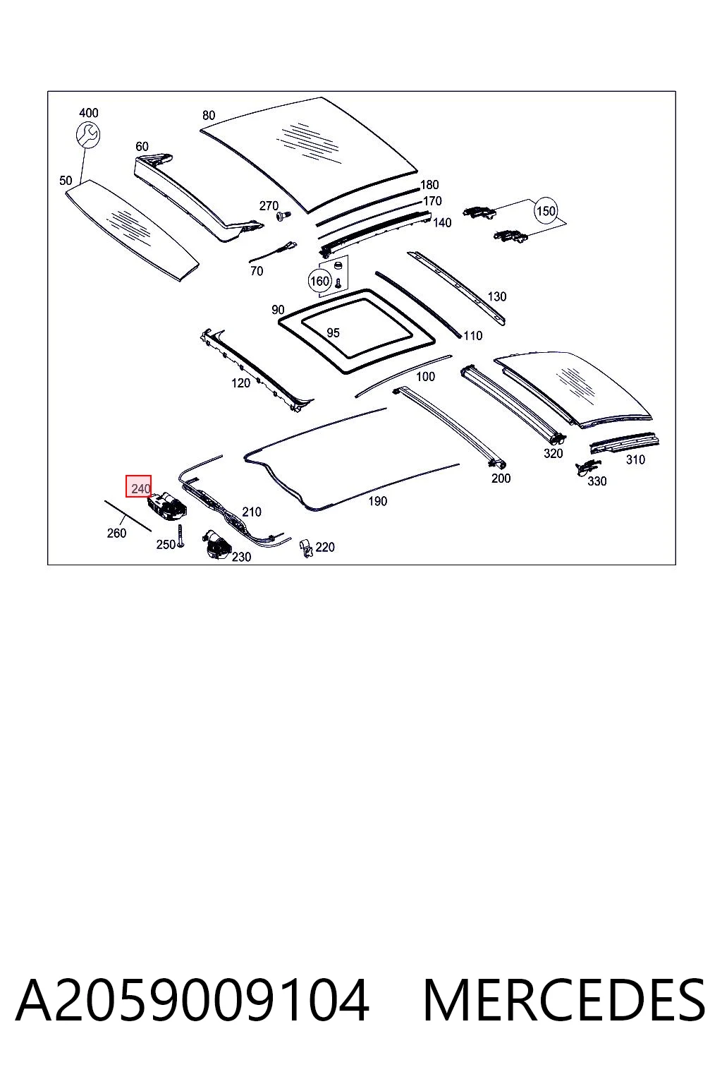 A2059009104 Mercedes Мотор приводу люка