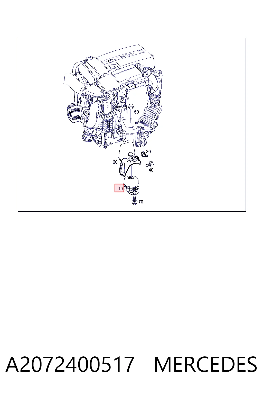 A2072400517 Mercedes Подушка передньої опори двигуна