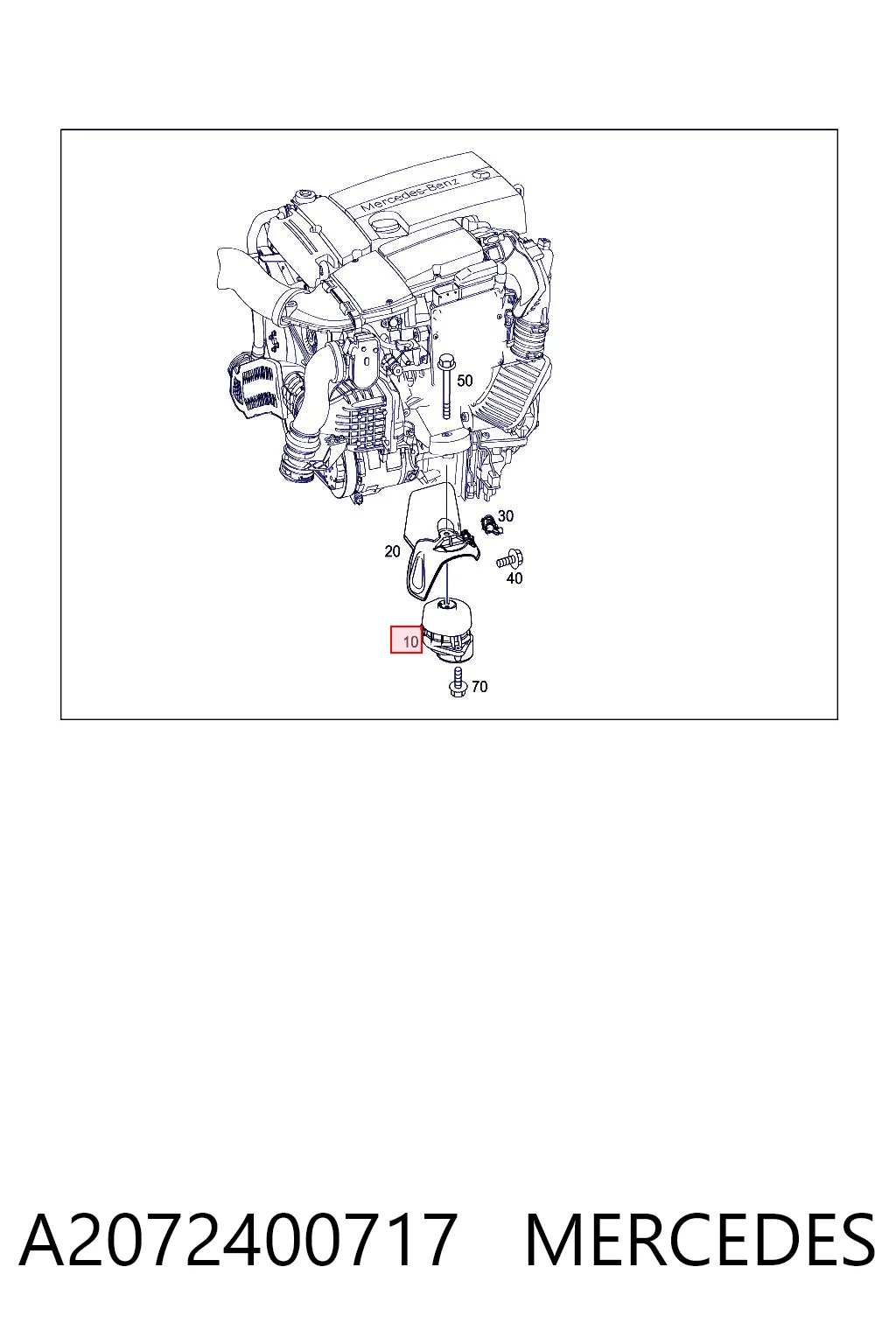 A2072400717 Mercedes Подушка передньої опори двигуна