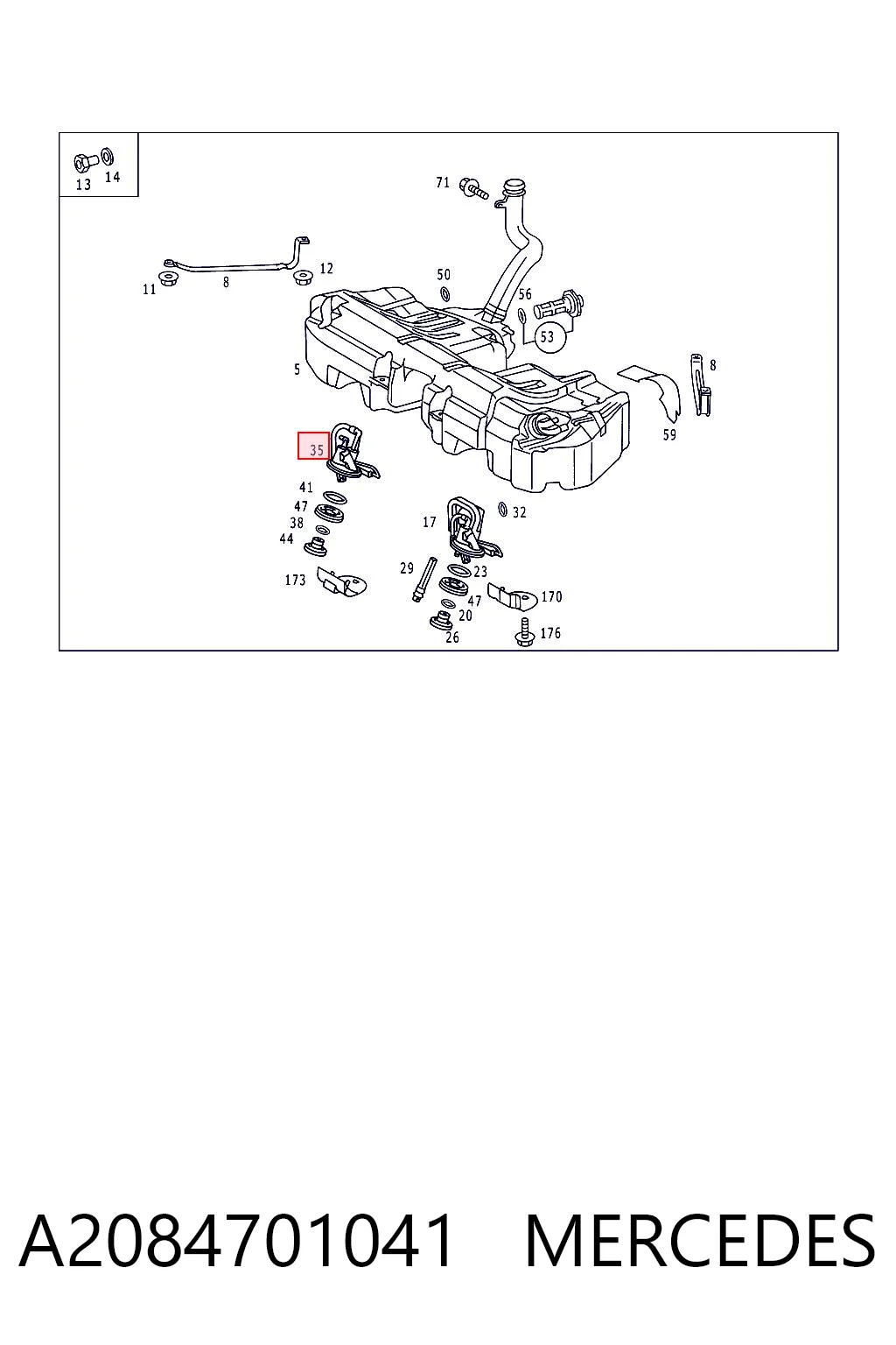 A2084701041 Mercedes Датчик рівня палива в баку, правий