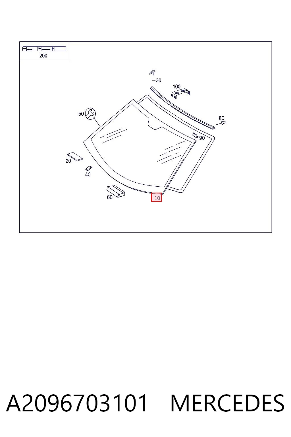 Автоскло Mercedes CLK купе (C209) (2002 - 2009) ціна, від 405.72 USD