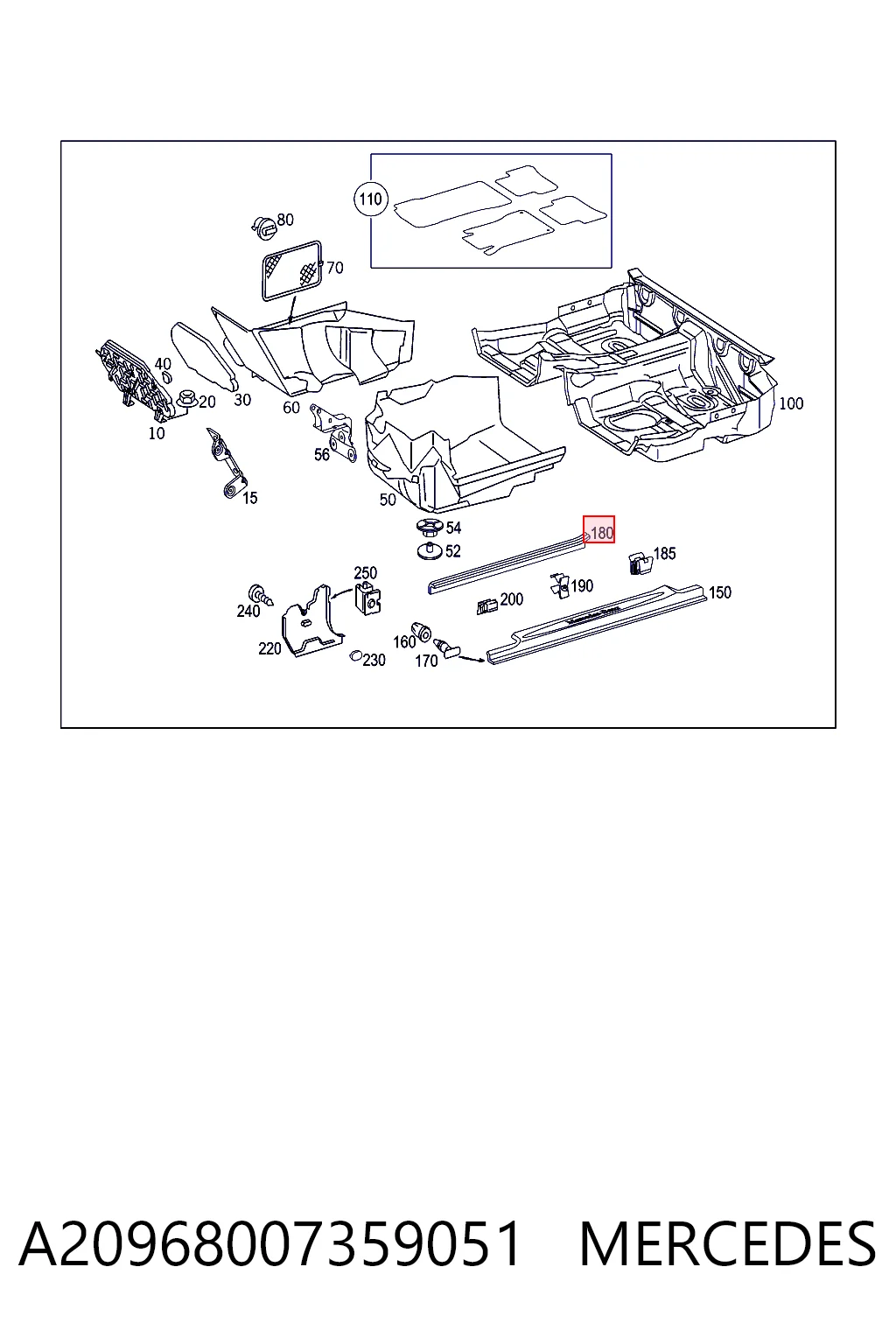  Mercedes A2096800735 ціна, від 7.62 USD