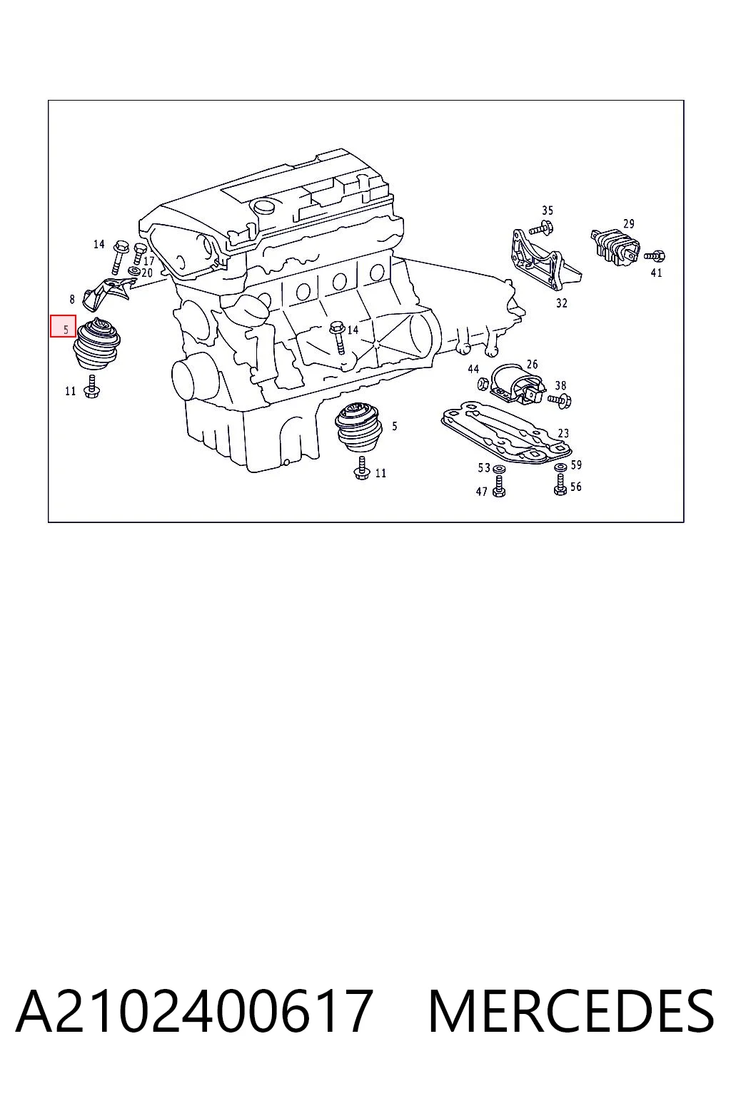 A2102400617 Mercedes Подушка (опора) двигуна, ліва/права