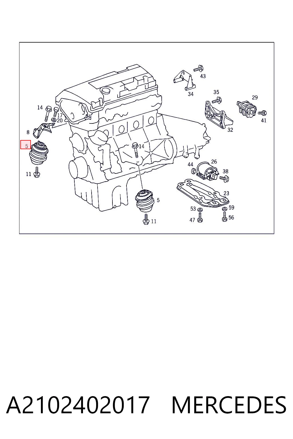 A2102402017 Mercedes Подушка (опора) двигуна, ліва/права