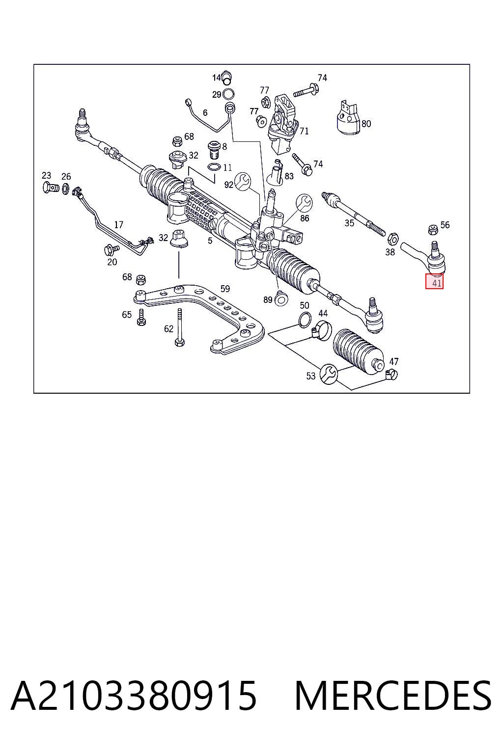 A2103380915 Mercedes Зовнішній наконечник рульової тяги