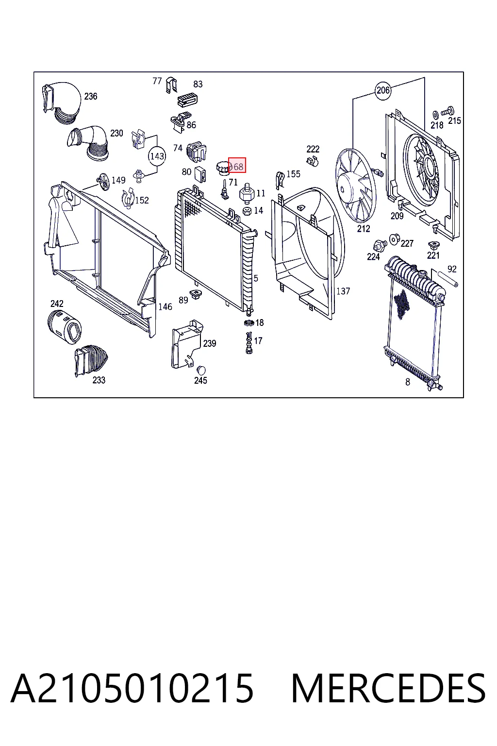 A2105010215 Mercedes Пробка розширювального бачка