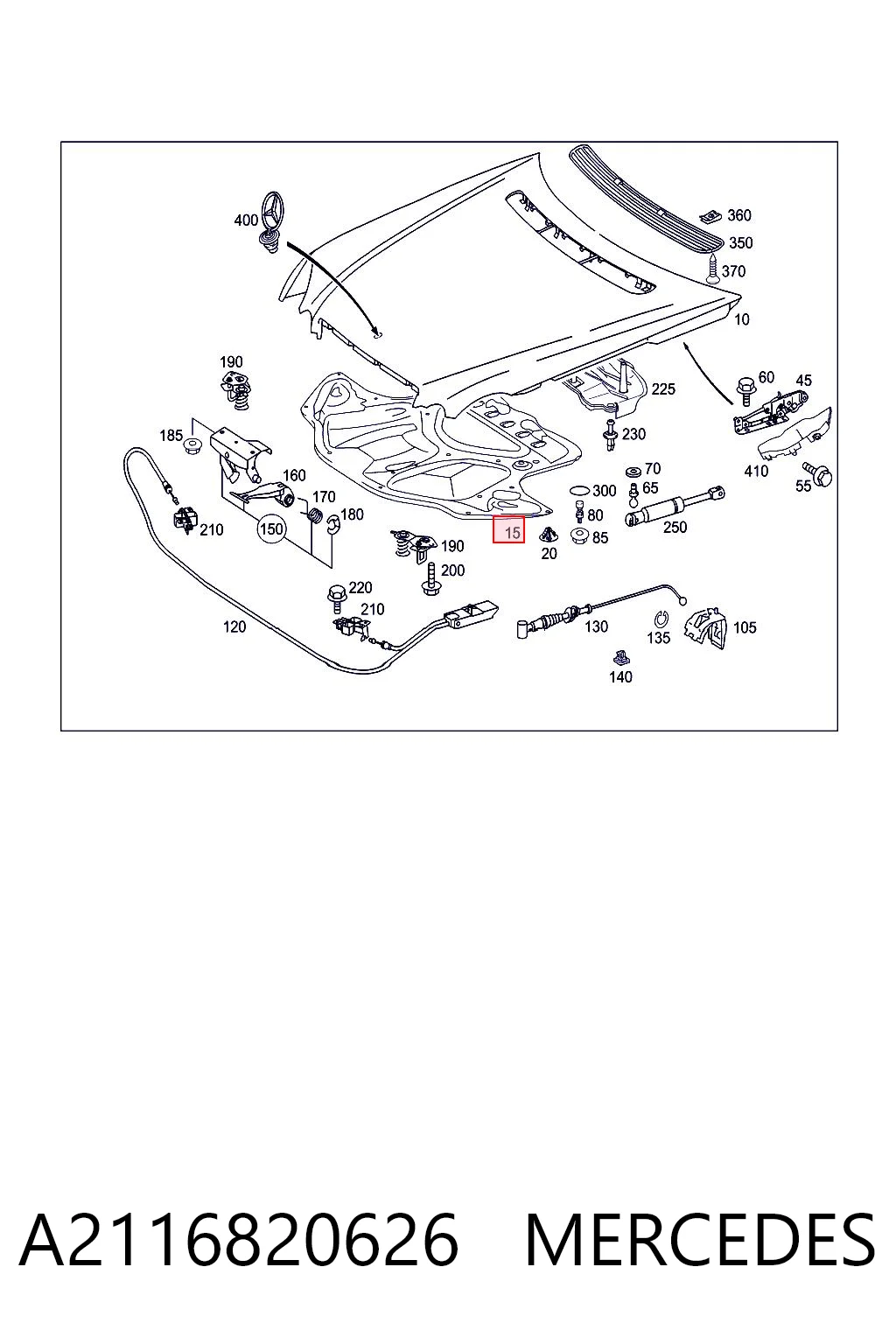 A2116820626 Mercedes Утеплювач капота