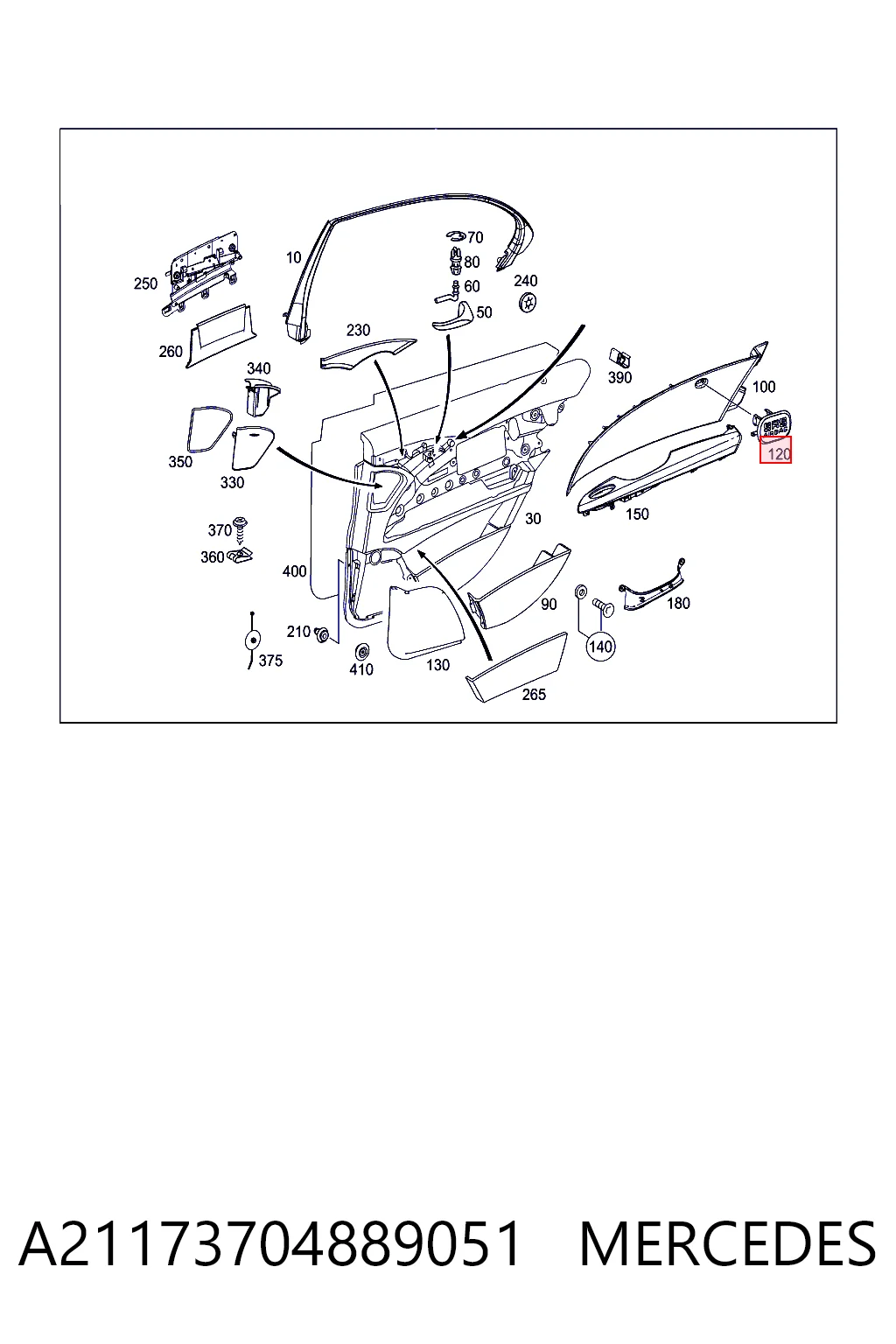  Mercedes A2117370488 ціна, від 5.14 USD