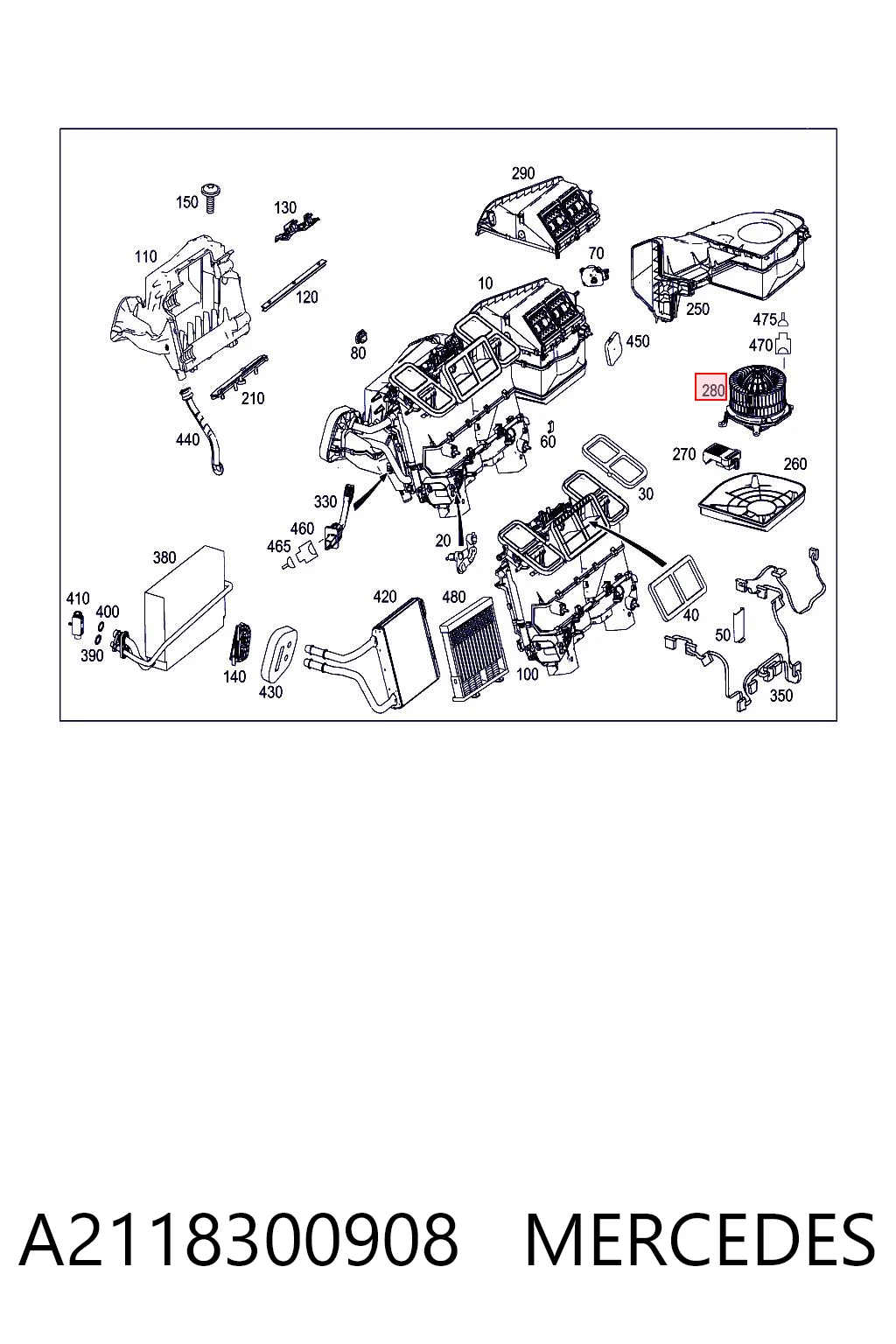 A2118300908 Mercedes Електромотор пічки