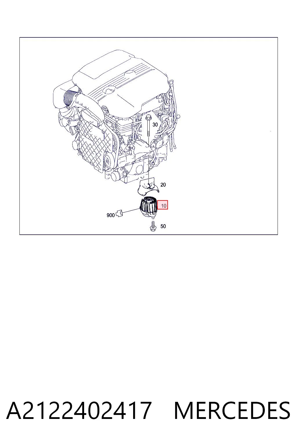A2122402417 Mercedes Подушка (опора) двигуна, права передня