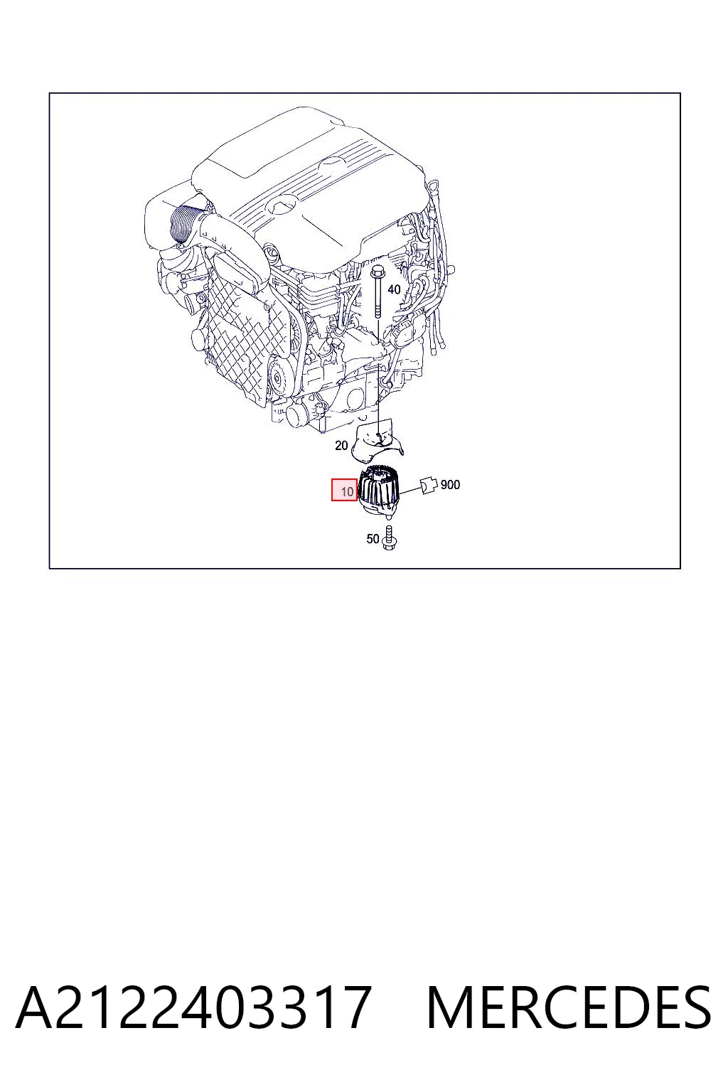 A2122403317 Mercedes Подушка (опора) двигуна, права передня