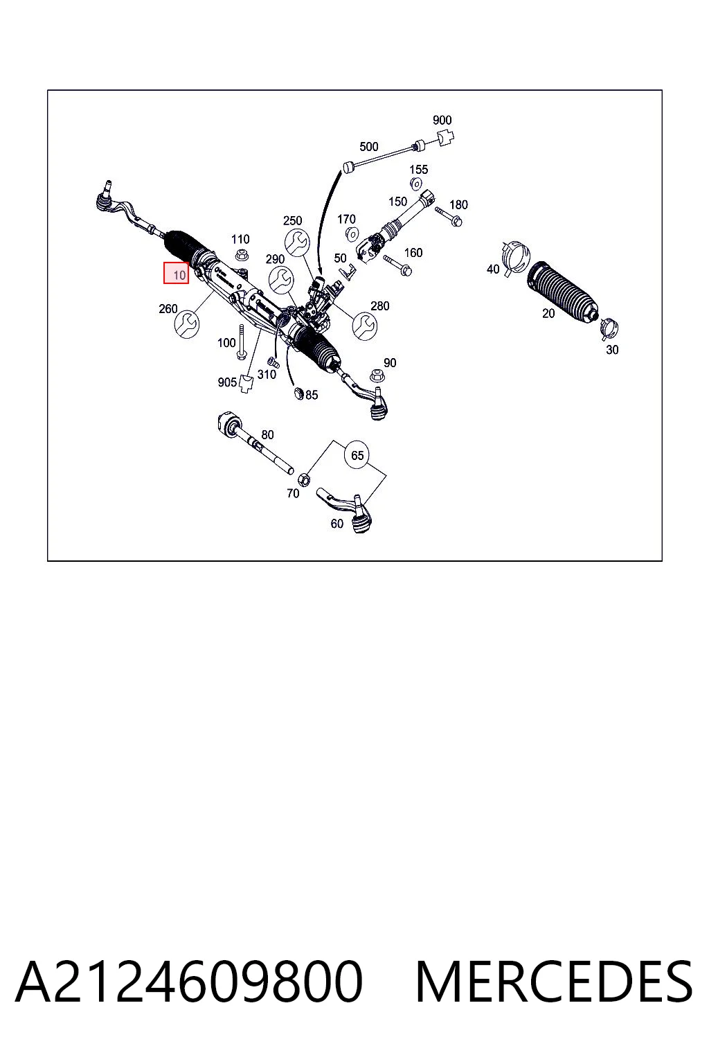 A2124609800 Mercedes Рейковий рульовий механізм