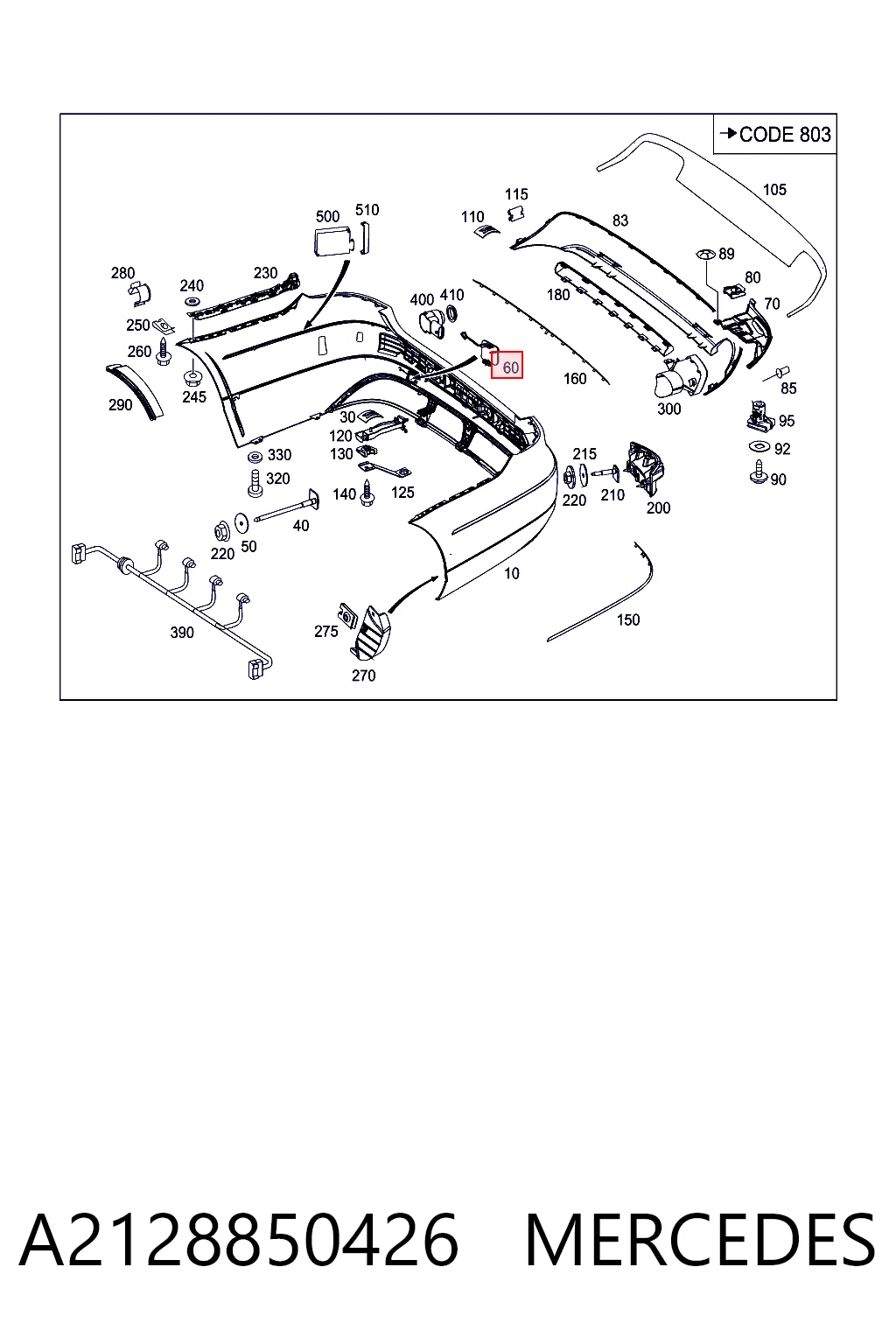 A2128850426 Mercedes Заглушка бампера буксирувального гака, задня