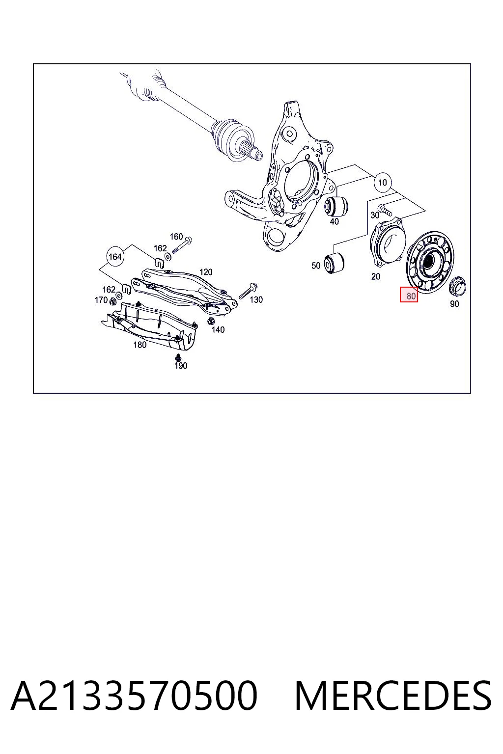 A2133570500 Mercedes Фланець задньої маточини