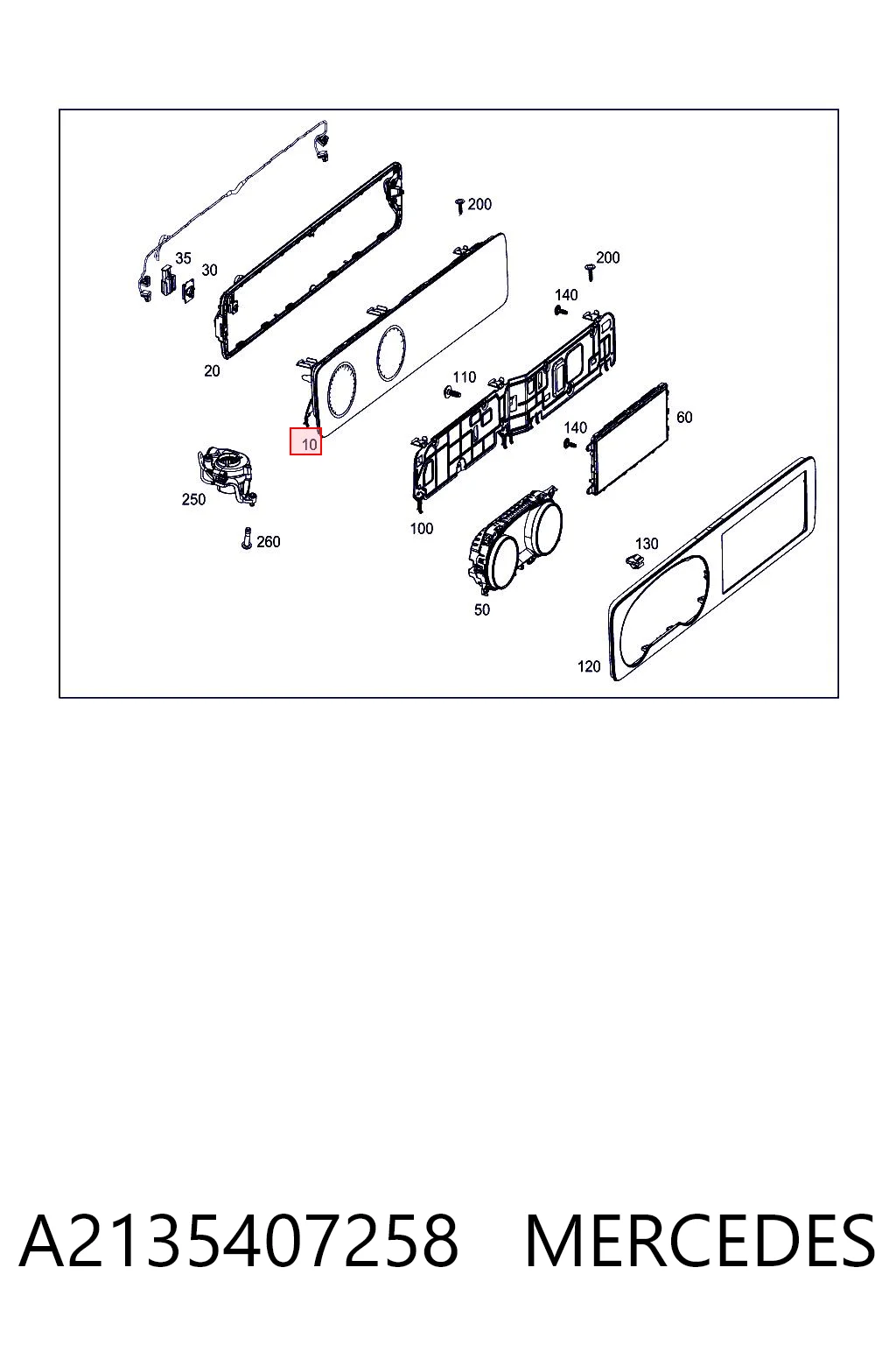 A2135407258 Mercedes Щиток приладів додатковий
