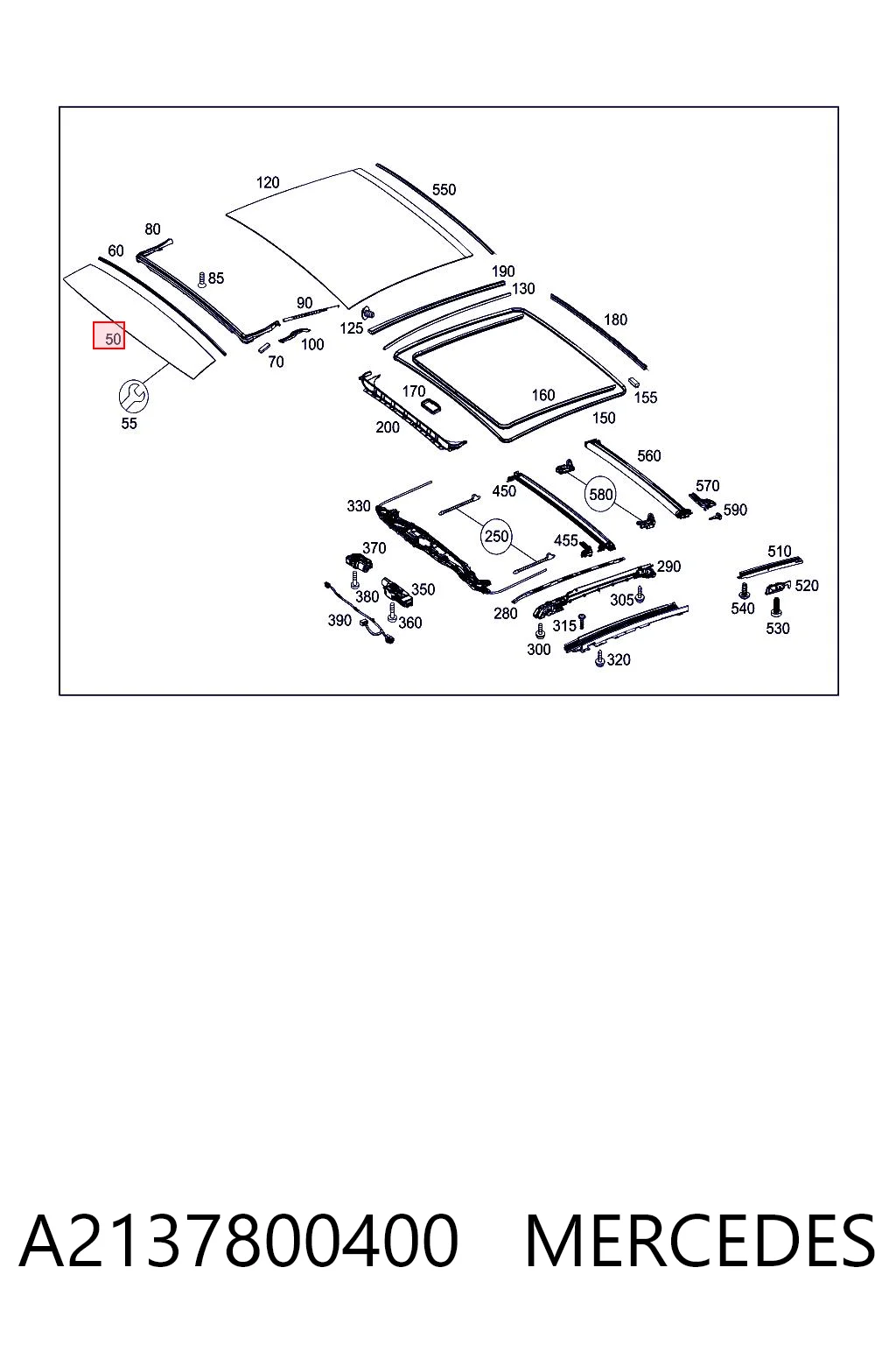 A2137800400 Mercedes Кришка люка даху передня