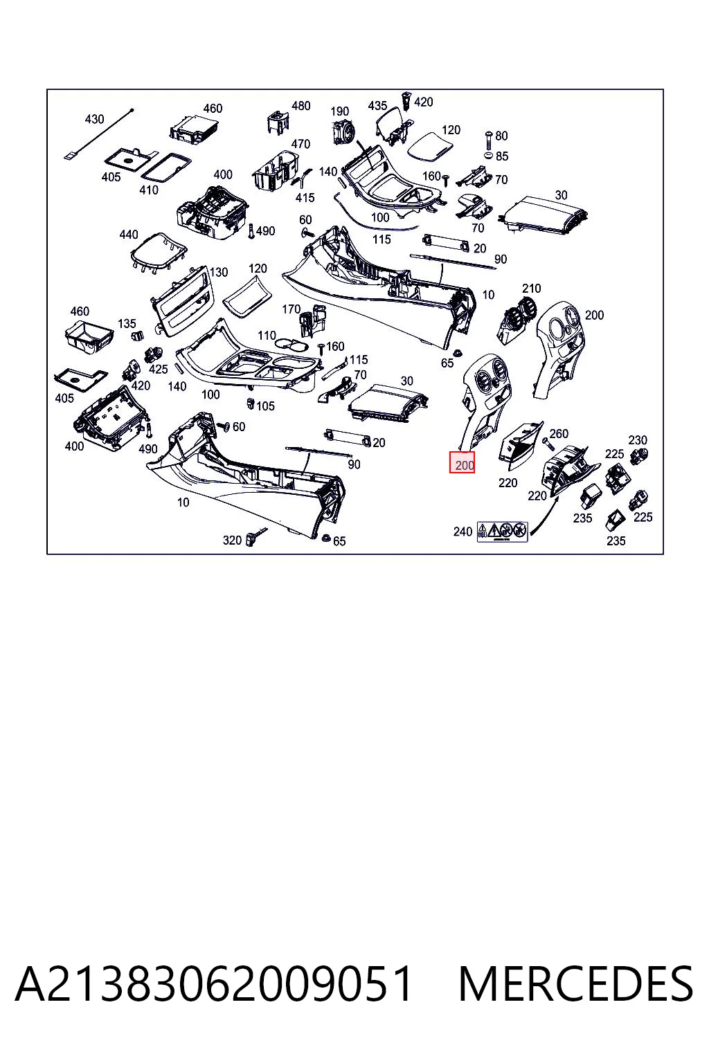  Mercedes A2138306200 ціна, від 23.59 USD