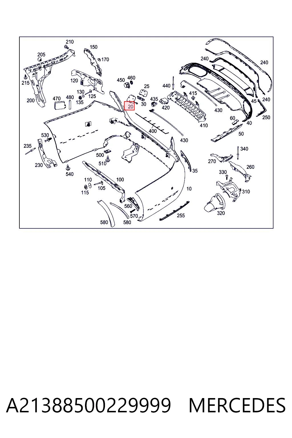  Mercedes A21388500229149 ціна, від 19.34 USD