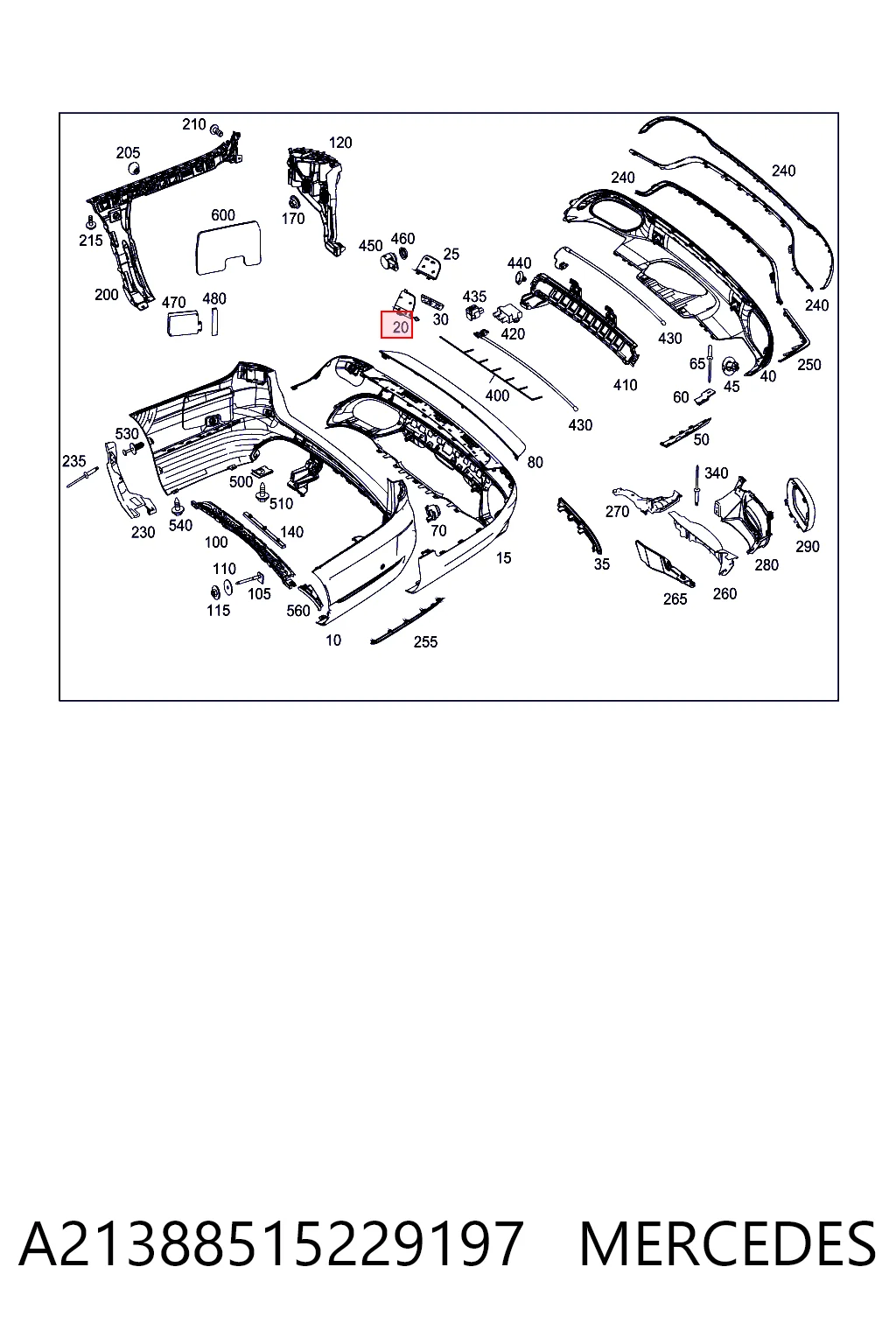  Mercedes A21388515229775 ціна, від 29.34 USD