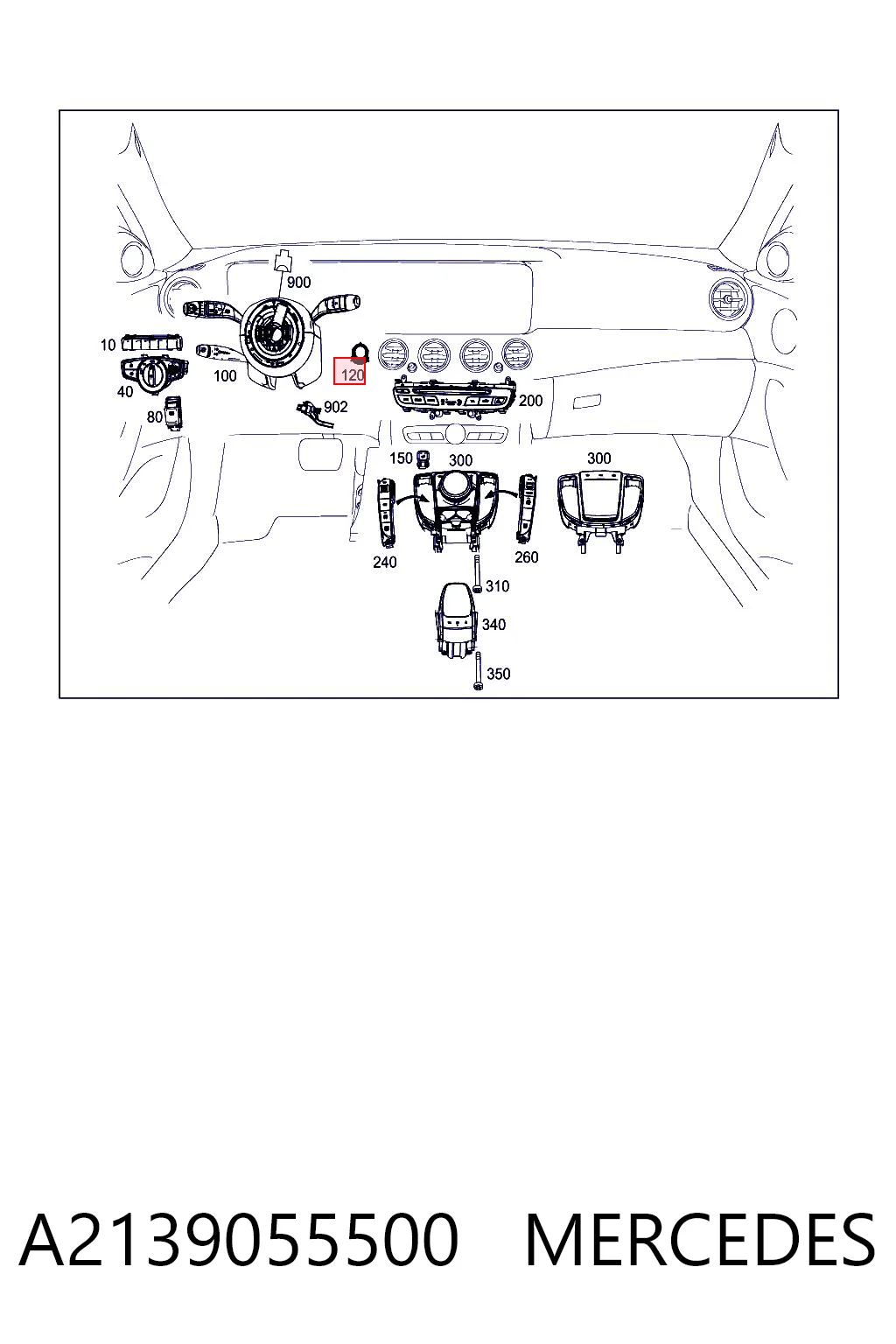 A2139055500 Mercedes Кнопка запуску двигуна