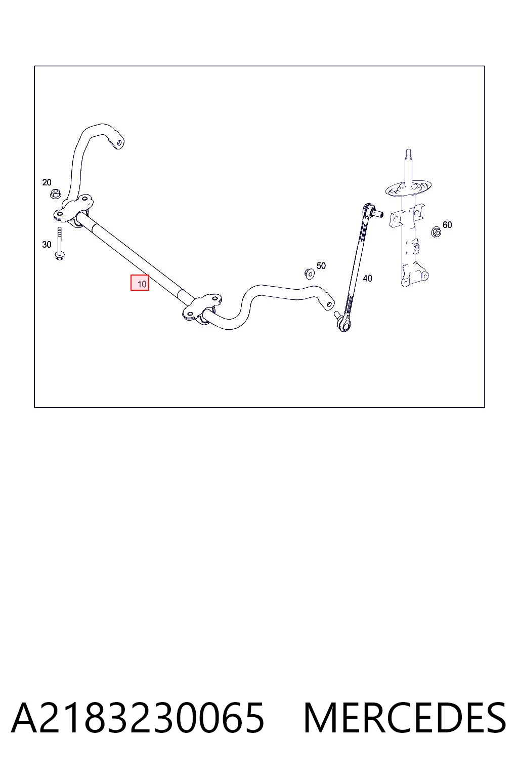 A2183230065 Mercedes Стабілізатор передньої підвіски