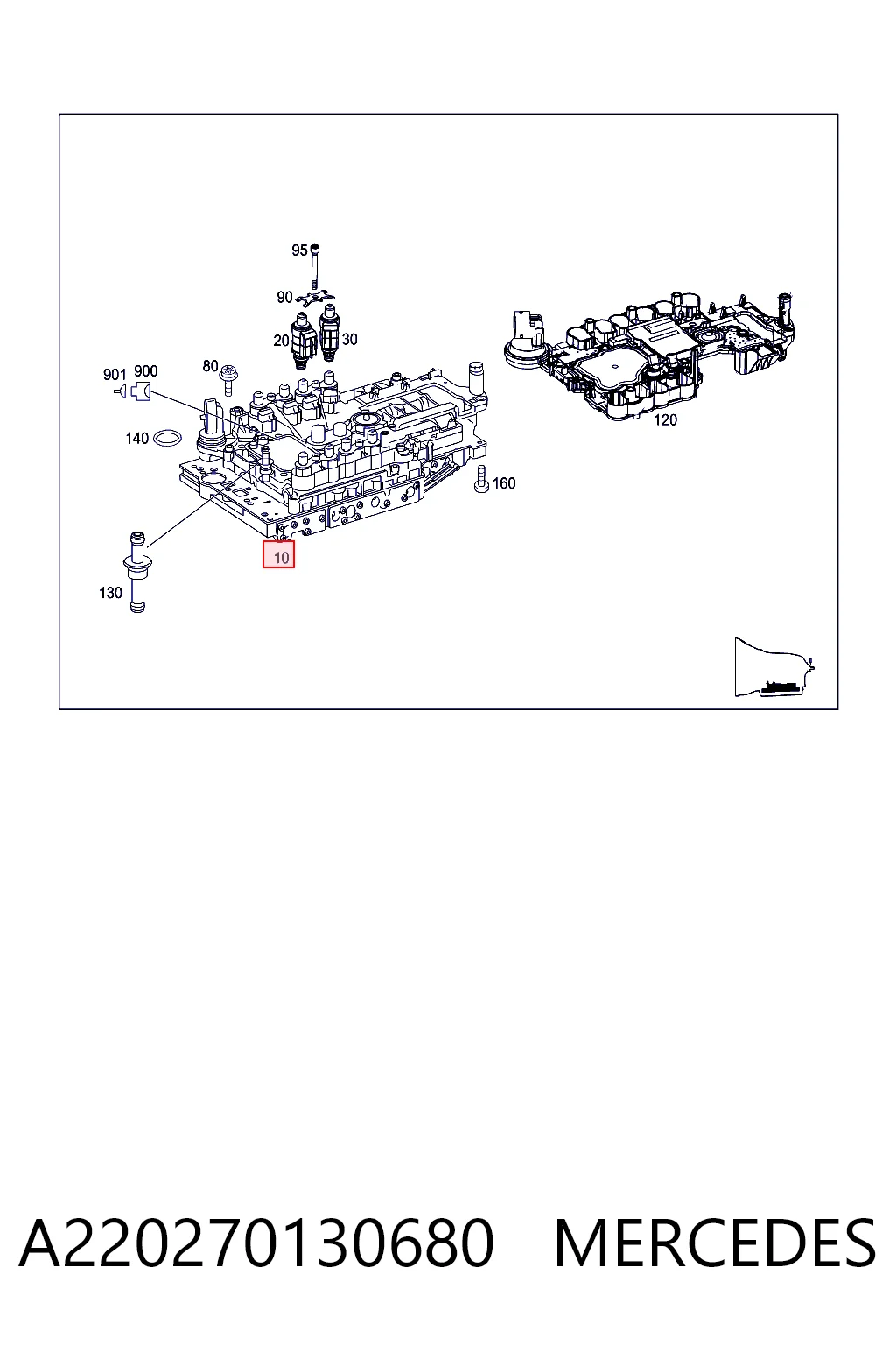 Блок клапанів АКПП Mercedes A220270270687 ціна, від 120.32 USD