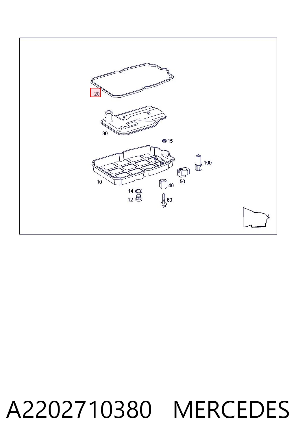 A2202710380 Mercedes Прокладка піддону АКПП