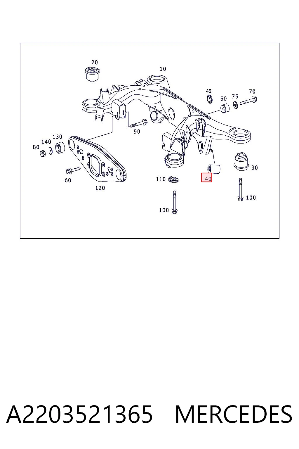 A2203521365 Mercedes Сайлентблок балки моста