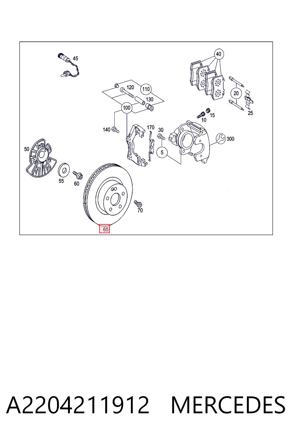 A2204211912 Mercedes Гальмо дискове переднє