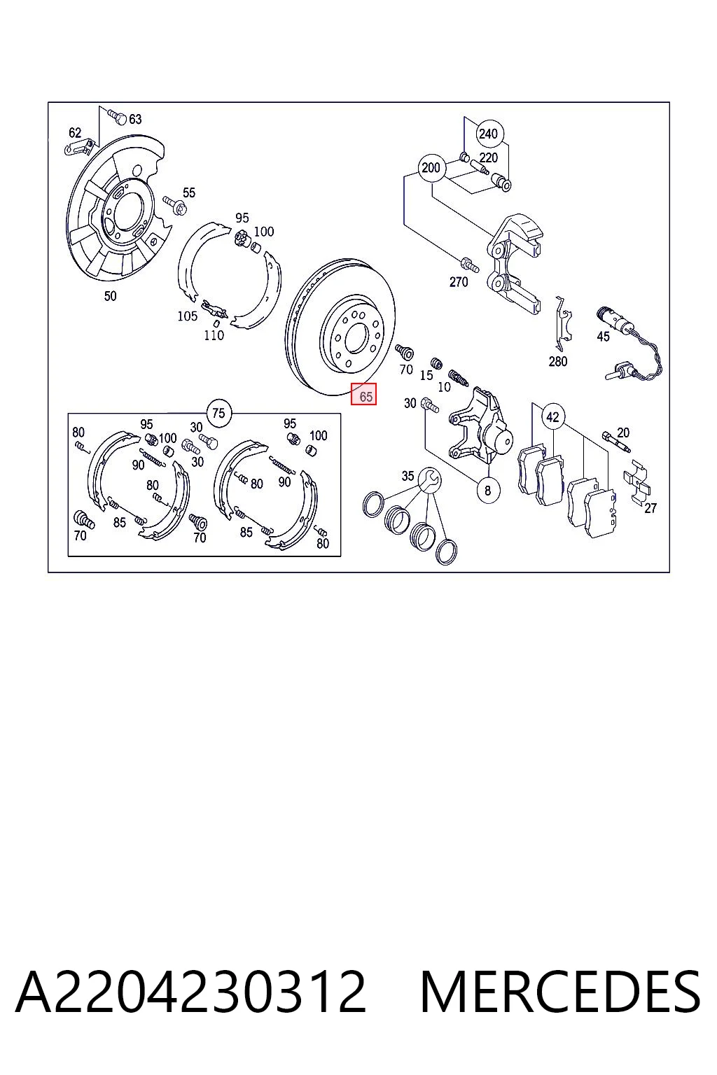 A2204230312 Mercedes Дискові гальма